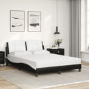 sengeramme uden madras Zadar 140x190 cm kunstlæder sort og hvid
