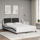 sengeramme uden madras Zadar 140x190 cm kunstlæder hvid og sort