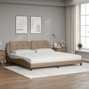 seng med madras Zadar 200x200 cm kunstlæder cappuccinofarvet