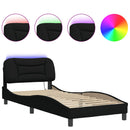 sengeramme med LED uden madras Hvar 80x200 cm stof sort