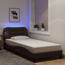 sengeramme med LED uden madras Hvar 80x200 cm stof mørkebrun