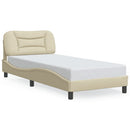 sengeramme med LED uden madras Hvar 80x200 cm stof cremefarvet
