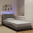 sengeramme med LED uden madras Hvar 90x190 cm stof gråbrun