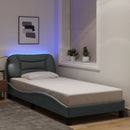 sengeramme med LED uden madras Hvar 90x200 cm stof lysegrå