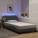 sengeramme med LED uden madras Hvar 100x200 cm stof lysegrå