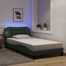 sengeramme med LED uden madras Hvar 100x200 cm stof mørkegrå