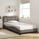 sengeramme med LED uden madras Hvar 100x200 cm stof gråbrun