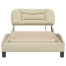 sengeramme med LED uden madras Hvar 100x200 cm stof creme
