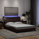 sengeramme med LED uden madras Hvar 120x200 cm stof mørkebrun