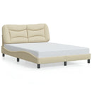 sengeramme med LED uden madras Hvar 120x200 cm stof cremefarvet