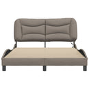 sengeramme med LED uden madras Hvar 140x190 cm stof gråbrun