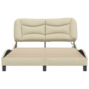 sengeramme med LED uden madras Hvar 140x200 cm stof cremefarvet