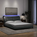 sengeramme med LED uden madras Hvar 160x200 cm stof lysegrå