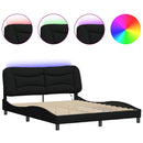 sengeramme med LED uden madras Hvar 160x200 cm stof sort