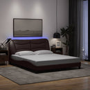 sengeramme med LED uden madras Hvar 160x200 cm stof mørkebrun