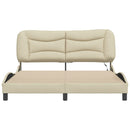 sengeramme med LED uden madras Hvar 160x200 cm stof cremefarvet