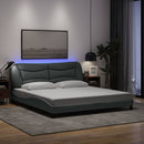 sengeramme med LED uden madras Hvar 180x200 cm stof grå