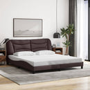 sengeramme med LED uden madras Hvar 180x200 cm stof mørkebrun