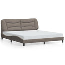 sengeramme med LED uden madras Hvar 180x200 cm stof gråbrun