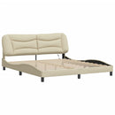 sengeramme med LED uden madras Hvar 180x200 cm stof cremefarvet