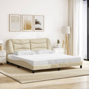 sengeramme med LED uden madras Hvar 180x200 cm stof cremefarvet