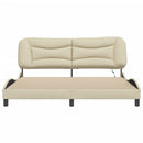 sengeramme med LED uden madras Hvar 180x200 cm stof cremefarvet