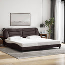 sengeramme med LED uden madras Hvar 200x200 cm stof mørkebrun