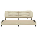 sengeramme med LED uden madras Hvar 200x200 cm stof cremefarvet