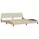 sengeramme med LED uden madras Hvar 200x200 cm stof cremefarvet