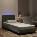 sengeramme med LED uden madras Hanko 80x200 cm velour lysegrå