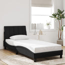 sengeramme med LED uden madras Hanko 80x200 cm velour sort