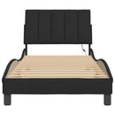sengeramme med LED uden madras Hanko 80x200 cm velour sort