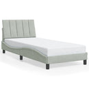 sengeramme med LED uden madras Hanko 90x190 cm velour lysegrå