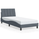 sengeramme med LED uden madras Hanko 90x190 cm velour mørkegrå