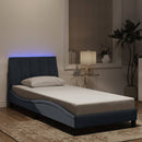 sengeramme med LED uden madras Hanko 90x190 cm velour mørkegrå