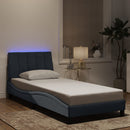 sengeramme med LED uden madras Hanko 90x200 cm velour mørkegrå