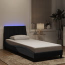 sengeramme med LED uden madras Hanko 90x200 cm velour sort