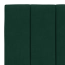 sengeramme med LED uden madras Hanko 90x200 cm velour mørkegrøn