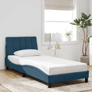 sengeramme med LED uden madras Hanko 90x200 cm velour blå