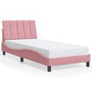 sengeramme med LED uden madras Hanko 90x200 cm velour pink