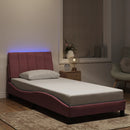 sengeramme med LED uden madras Hanko 90x200 cm velour pink