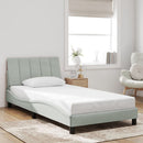 sengeramme med LED uden madras Hanko 100x200 cm velour lysegrå
