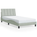 sengeramme med LED uden madras Hanko 100x200 cm velour lysegrå
