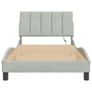 sengeramme med LED uden madras Hanko 100x200 cm velour lysegrå