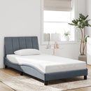 sengeramme med LED uden madras Hanko 100x200 cm velour mørkegrå