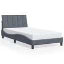 sengeramme med LED uden madras Hanko 100x200 cm velour mørkegrå