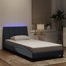 sengeramme med LED uden madras Hanko 100x200 cm velour mørkegrå