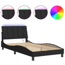 sengeramme med LED uden madras Hanko 100x200 cm velour sort