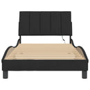 sengeramme med LED uden madras Hanko 100x200 cm velour sort