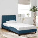 sengeramme med LED uden madras Hanko 100x200 cm velour blå